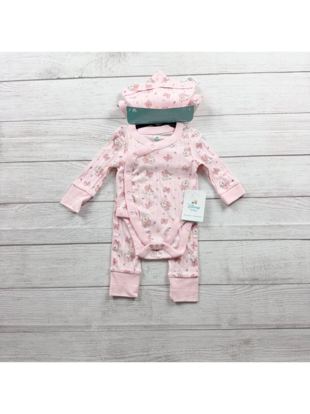 Disney Baby Wishes Dreams Minnie Mouse Pink 4 Piece Outfit Set NWT 3-6 Months